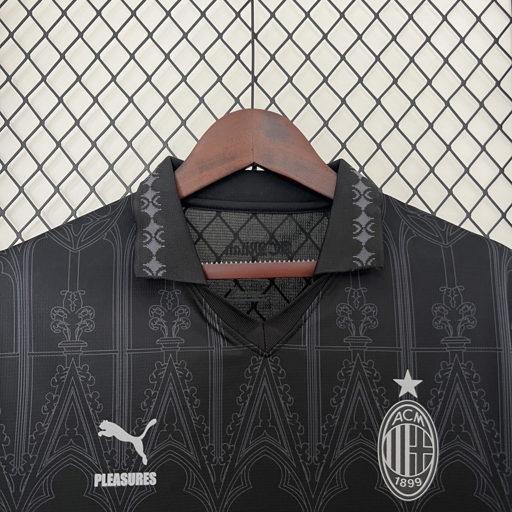 2023/24  AC Milan x Pleasures Fourth Jersey Black Shirt