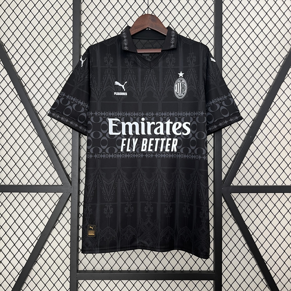 2023/24  AC Milan x Pleasures Fourth Jersey Black Shirt