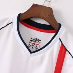 2002 England Retro Soccer Jersey Home Replica World Cup