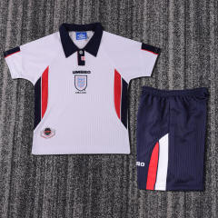 1998 World Cup England Home Retro Jersey Kids Kit(Jersey+Shorts) Replica