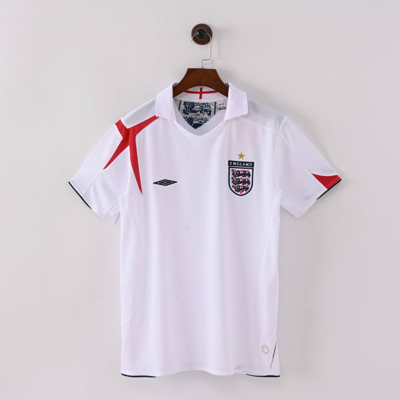 2006 England Retro Soccer Jersey Home Replica World Cup