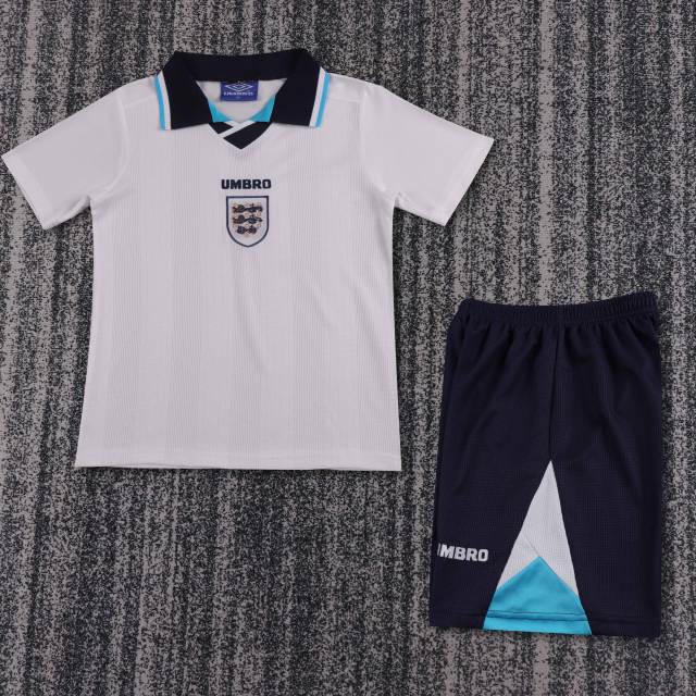 1996 Euro Cup England Home Retro Jersey Kids Kit(Jersey+Shorts) Replica