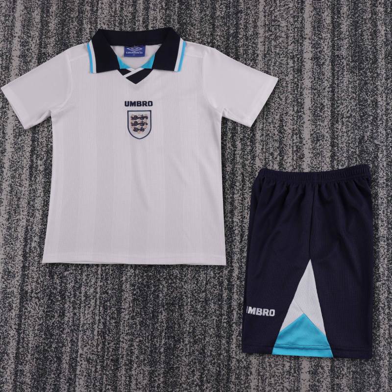 1996 Euro Cup England Home Retro Jersey Kids Kit(Jersey+Shorts) Replica