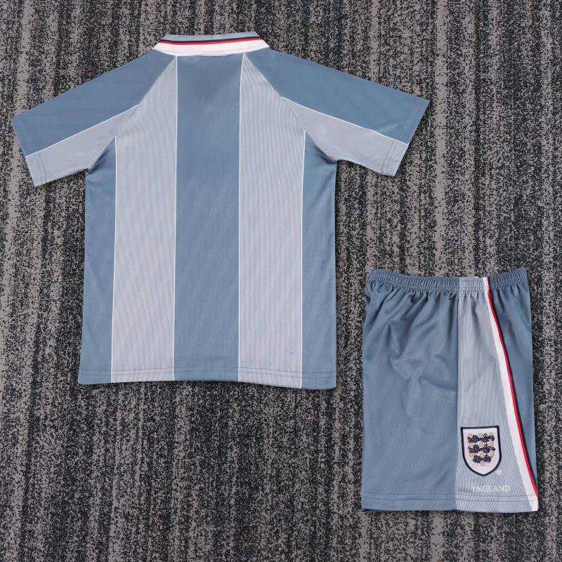 1996 Euro Cup England Away Retro Jersey Kids Kit(Jersey+Shorts) Replica 