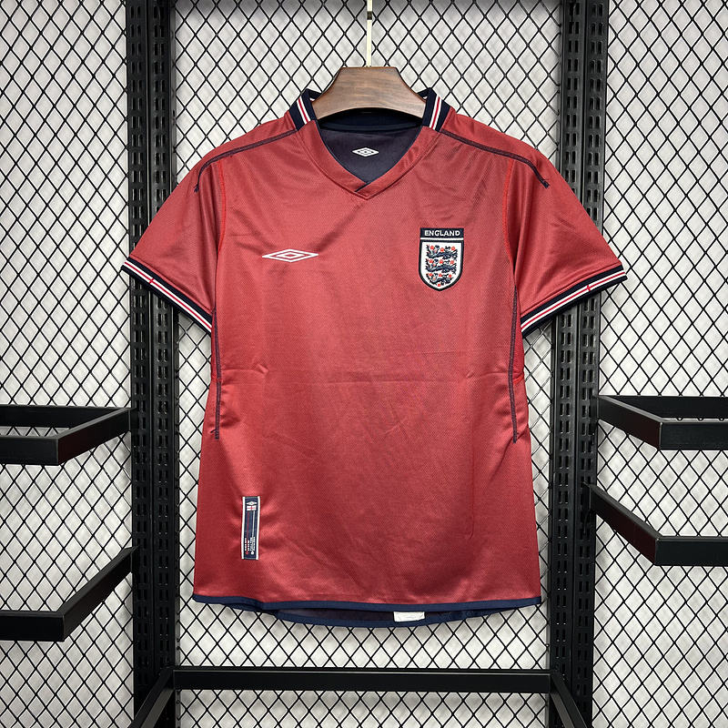 2002 England Beckham #7 Retro Jersey Away Replica World Cup