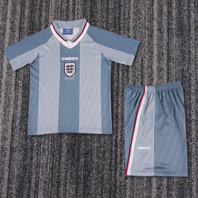 1996 Euro Cup England Away Retro Jersey Kids Kit(Jersey+Shorts) Replica 