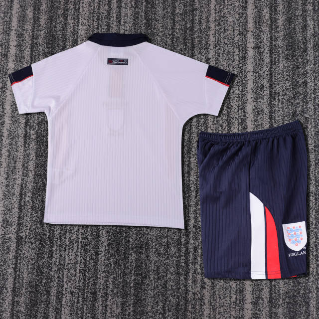 1998 World Cup England Home Retro Jersey Kids Kit(Jersey+Shorts) Replica