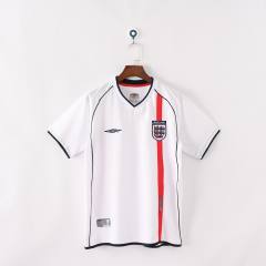 2002 England Retro Soccer Jersey Home Replica World Cup