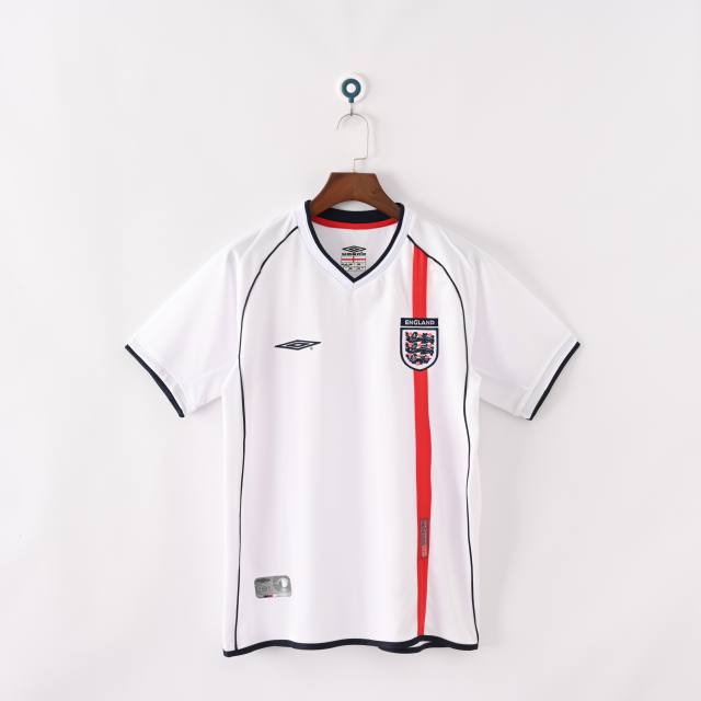 2002 England Retro Soccer Jersey Home Replica World Cup