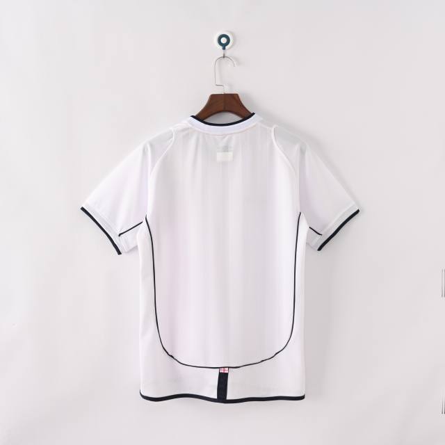 2002 England Retro Soccer Jersey Home Replica World Cup