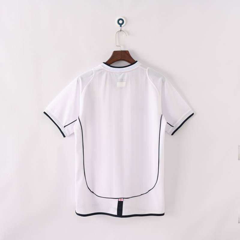 2002 England Retro Soccer Jersey Home Replica World Cup