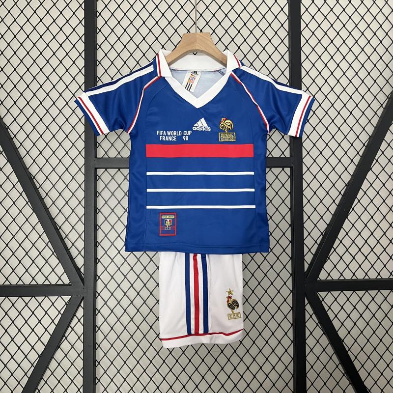 1998 World Cup France Home Kids Retro Jersey Final