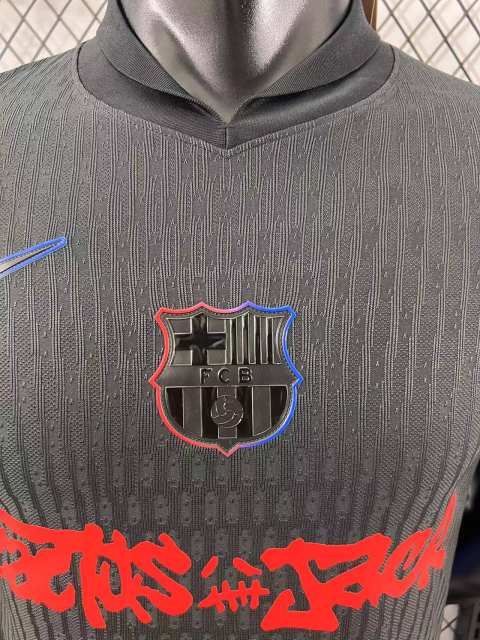 2025/26 Barcelona Away Barça x Spotify x Travis Scott Player Version Jersey 