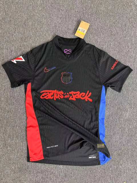 2025/26 Barcelona Away Barça x Spotify x Travis Scott Player Version Jersey 