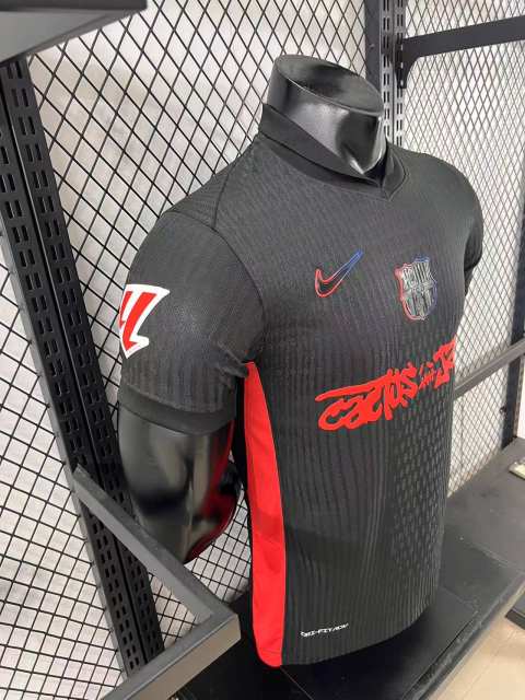 2025/26 Barcelona Away Barça x Spotify x Travis Scott Player Version Jersey 