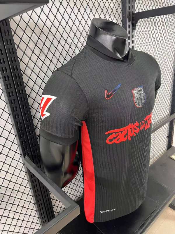 2025/26 Barcelona Away Barça x Spotify x Travis Scott Player Version Jersey 