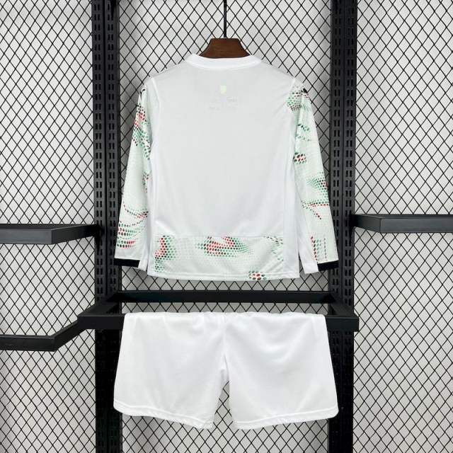 2025 Portugal Away Long Sleeve Kids Jersey 