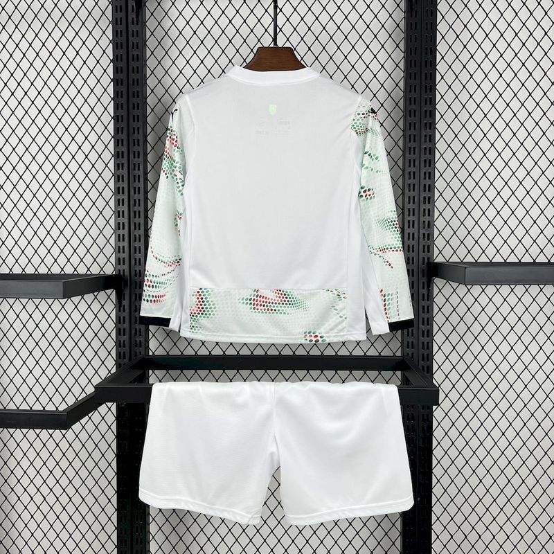 2025 Portugal Away Long Sleeve Kids Jersey 