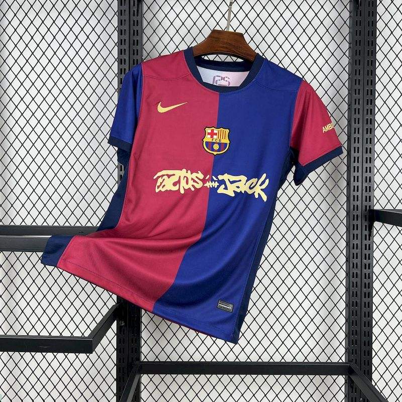2025/26 Barcelona Home Barça x Spotify x Travis Scott Fan Version Jersey 