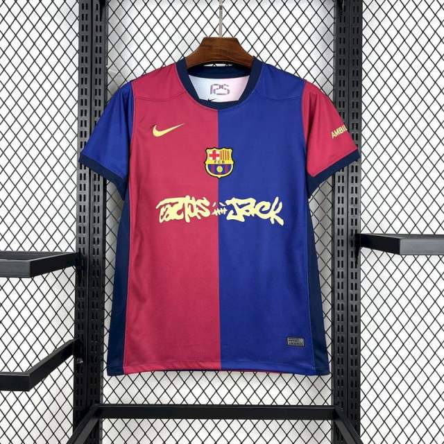 2025/26 Barcelona Home Barça x Spotify x Travis Scott Fan Version Jersey 