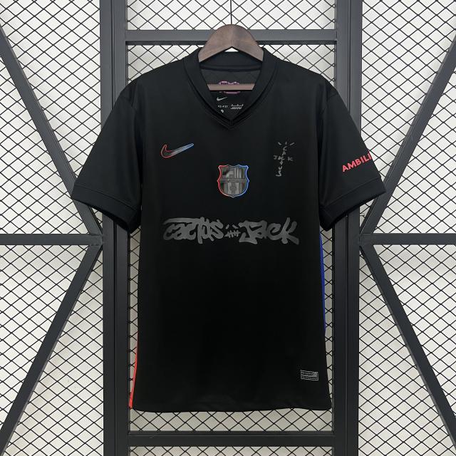 2025/26 Barcelona Away Barça x Spotify x Travis Scott Fan Version Jersey 