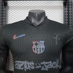 2025/26 Barcelona Away Barça x Spotify x Travis Scott Player Version Jersey 