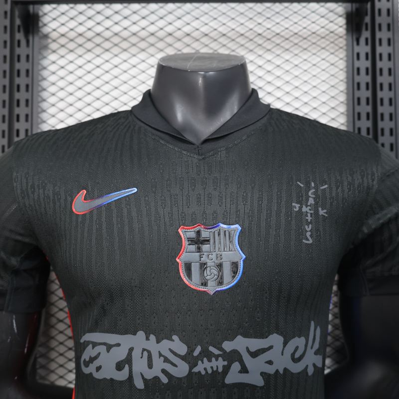2025/26 Barcelona Away Barça x Spotify x Travis Scott Player Version Jersey 