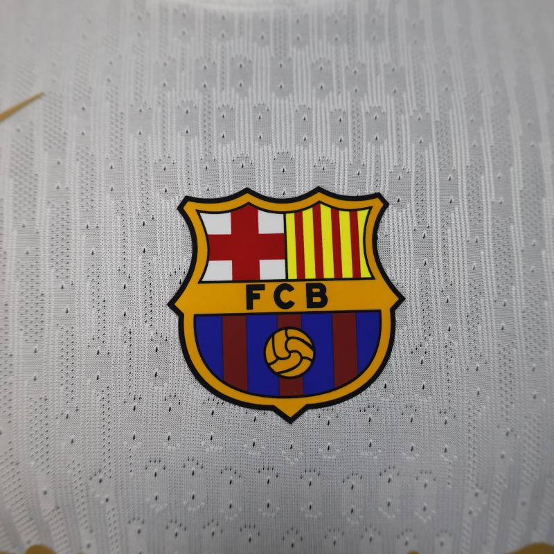 2025/26 Barcelona White Special Barça x Spotify x Travis Scott Player Version Jersey 