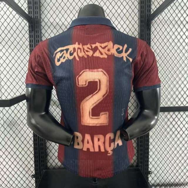 2000/01 Barcelona ✖ TRAVIS SCOTT Special Player Version Retro Jersey (Commerical Edition #2)