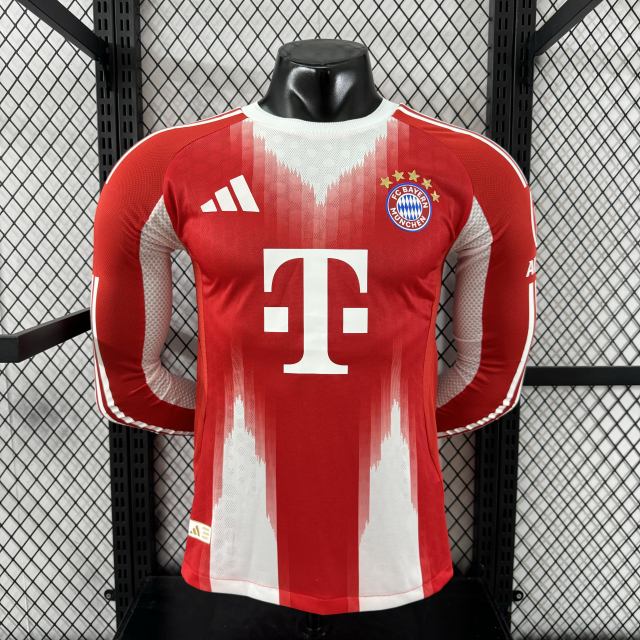 2025/26 Bayern Munich Home Player Version Long Sleeve Jersey