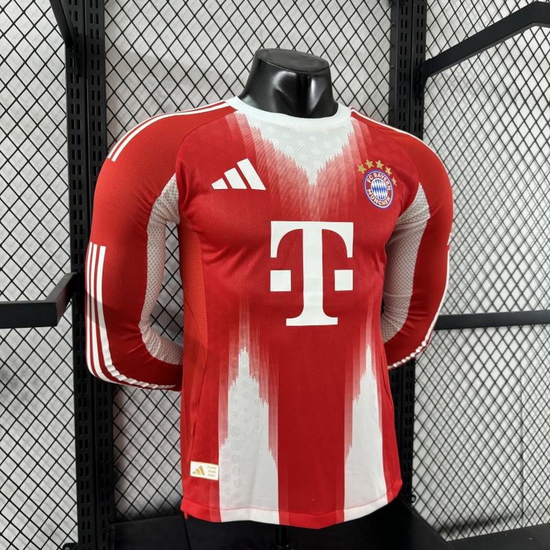 2025/26 Bayern Munich Home Player Version Long Sleeve Jersey