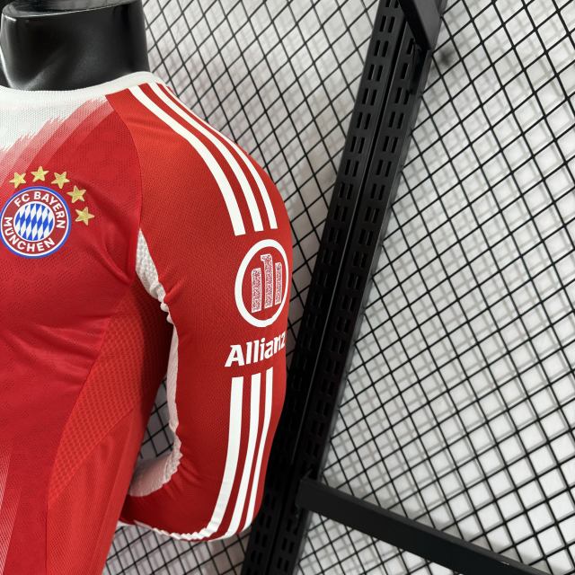 2025/26 Bayern Munich Home Player Version Long Sleeve Jersey