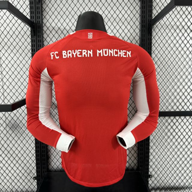 2025/26 Bayern Munich Home Player Version Long Sleeve Jersey