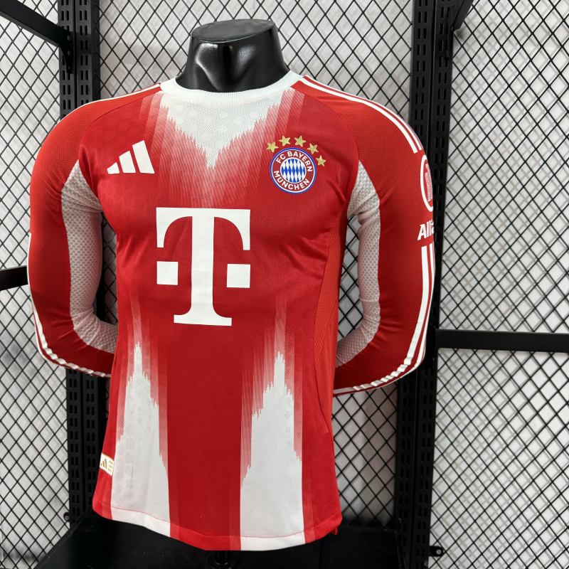 2025/26 Bayern Munich Home Player Version Long Sleeve Jersey