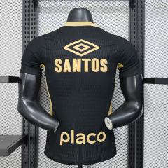 2025/26 Santos FC Black Jersey Player Version with All Sponsors