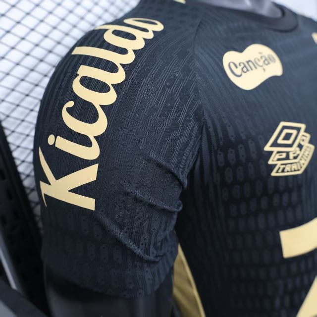 2025/26 Santos FC Black Jersey Player Version with All Sponsors
