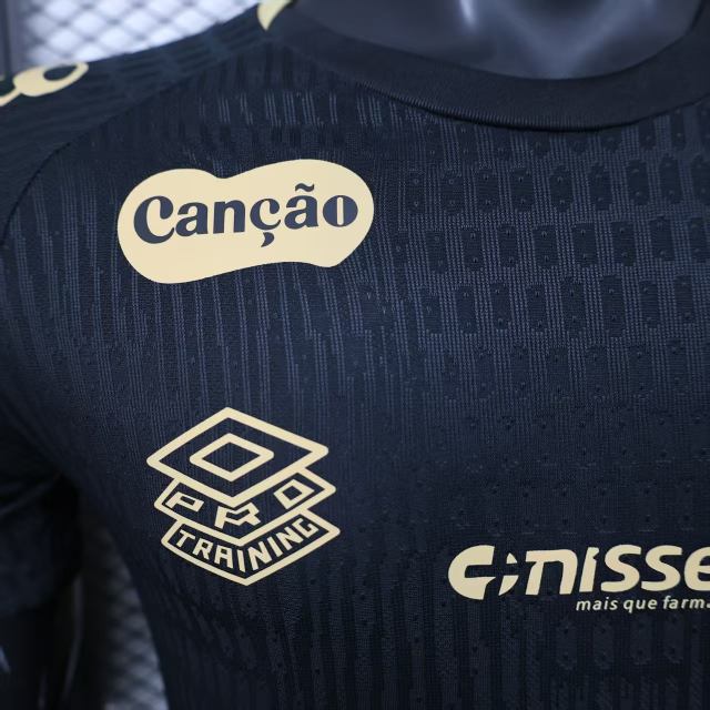 2025/26 Santos FC Black Jersey Player Version with All Sponsors
