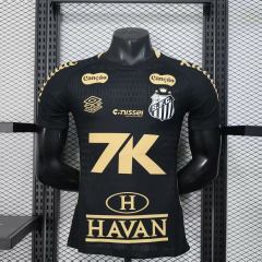 2025/26 Santos FC Black Jersey Player Version with All Sponsors