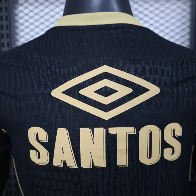2025/26 Santos FC Black Jersey Player Version with All Sponsors