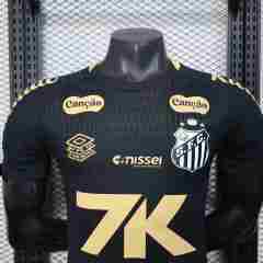 2025/26 Santos FC Black Jersey Player Version with All Sponsors