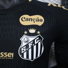2025/26 Santos FC Black Jersey Player Version with All Sponsors