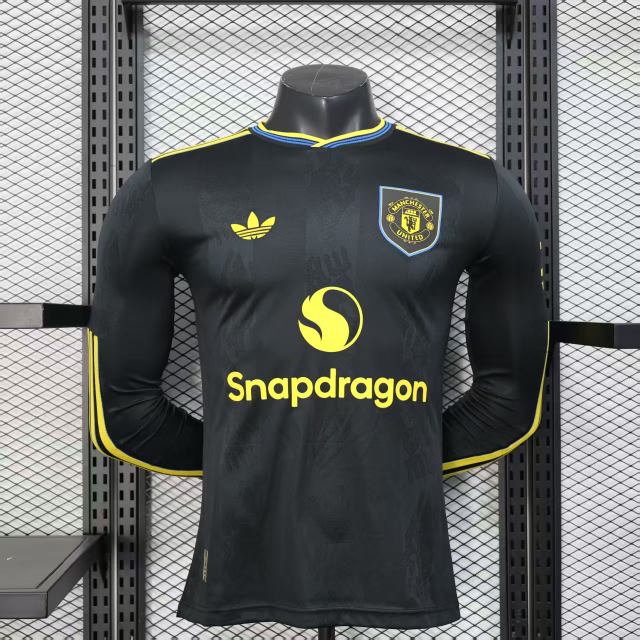 2025/26 Manchester United Third Away Jersey Player Version Long Sleeve 
