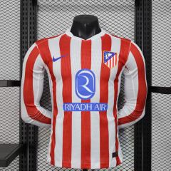 2025/26 Atletico Madrid Home Jersey Long Sleeve Player Version