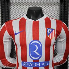 2025/26 Atletico Madrid Home Jersey Long Sleeve Player Version