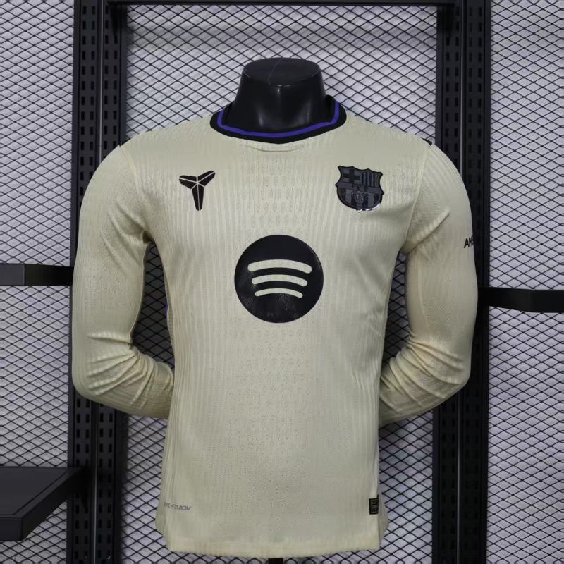 2025/26 Barcelona Away Jersey Player Version Long Sleeve
