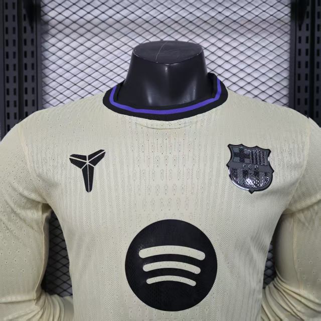 2025/26 Barcelona Away Jersey Player Version Long Sleeve