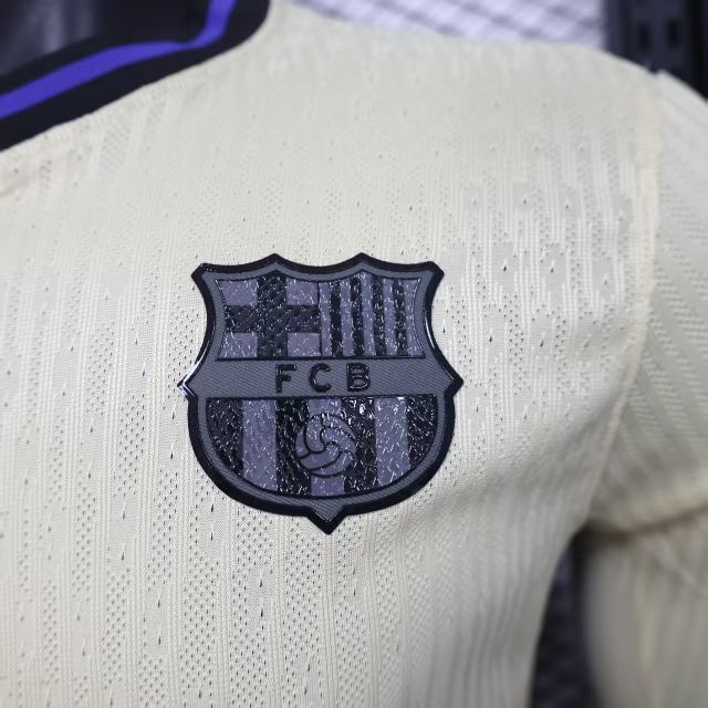 2025/26 Barcelona Away Jersey Player Version Long Sleeve