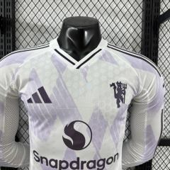 2025/26 Manchester United Away Jersey Player Version Long Sleeve 