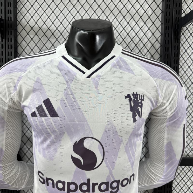 2025/26 Manchester United Away Jersey Player Version Long Sleeve 