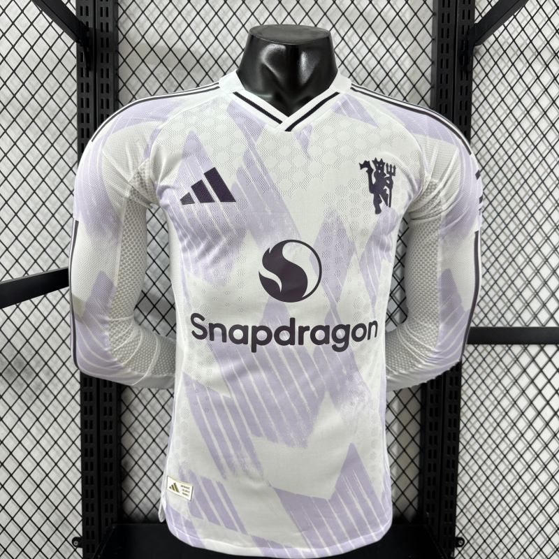 2025/26 Manchester United Away Jersey Player Version Long Sleeve 